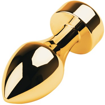 Toyfa Metal Анальная втулка с кристаллом, золотой/черный