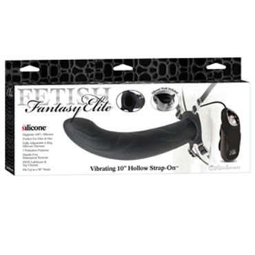 Pipedream Vibrating Hollow Strap-on 25 см, черный