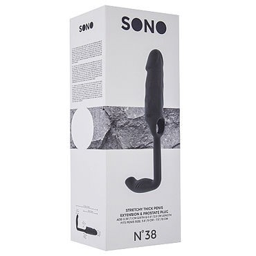 Shots Toys Sono Stretchy Penis Extension and Plug №38, серая