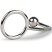 Sinner Metal Cock Ring With Anal Plug Size M, серебристое