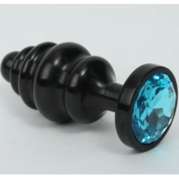 4sexdream Анальная ювелирка Фигурная M, черный/голубой