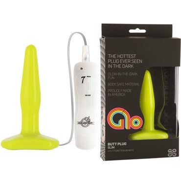 Doc Johnson GLO Vibrating Slim, желтая