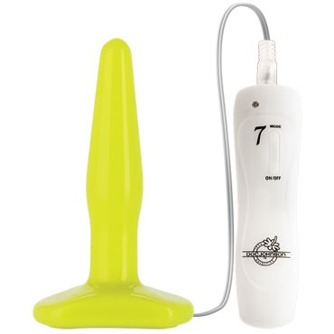 Doc Johnson GLO Vibrating Slim, желтая
