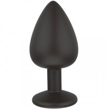 White Label Силиконовая пробка с кристаллом M, черный/прозрачный