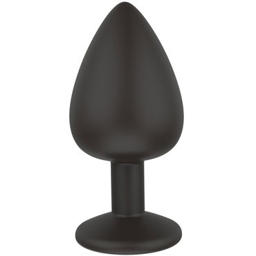 White Label Силиконовая пробка с кристаллом M, черный/прозрачный