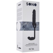 Shots Toys Sono Stretchy Penis Extension and Plug №34, черная