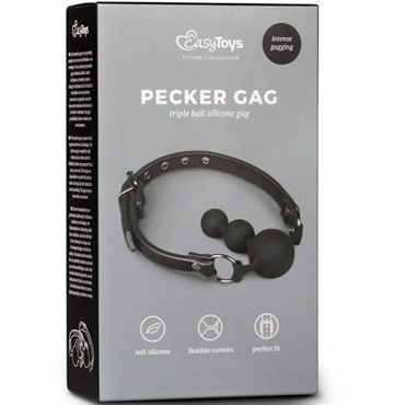 Easytoys Ball Gag With Silicone Beads, черный