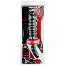 ToyFa Black&Red Рельефный анальный вибратор 18 см, черный