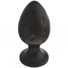 White Label Силиконовая анальная пробка Капли M, черная