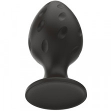 White Label Силиконовая анальная пробка Капли M, черная