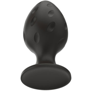 White Label Силиконовая анальная пробка Капли M, черная