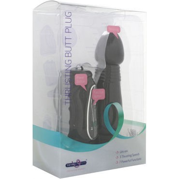 Seven Creations Thrusting Butt Plug, черный