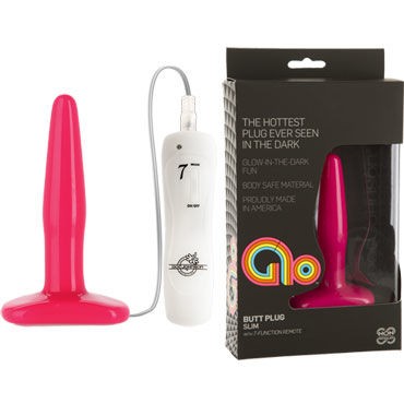 Doc Johnson GLO Vibrating Slim, розовая