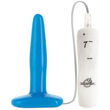 Doc Johnson GLO Vibrating Slim, синяя