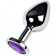 ToyFa Metal Anal Rhinestone Аметист D 3,4 см, серебристая