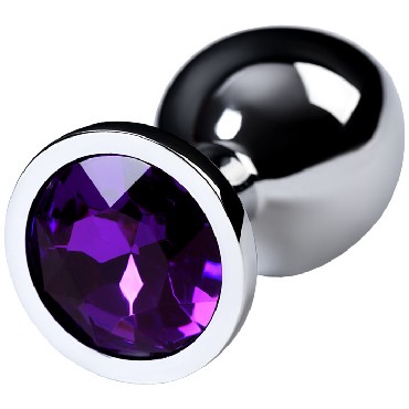 ToyFa Metal Anal Rhinestone Аметист D 3,4 см, серебристая