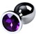 ToyFa Metal Anal Rhinestone Аметист D 3,4 см, серебристая