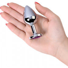 ToyFa Metal Anal Rhinestone Аметист D 3,4 см, серебристая