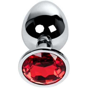 Toyfa Metal Анальная втулка с кристаллом, серебристый/красный