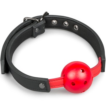 Easytoys Ball Gag With PVC Ball, красно-черный