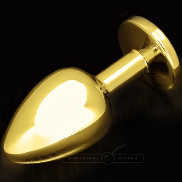 Пикантные штучки Большая анальная пробка, золотой/салатовый