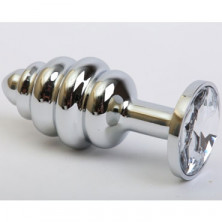 4sexdream Пробка металл фигурная со стразом M, серебристый/прозрачный