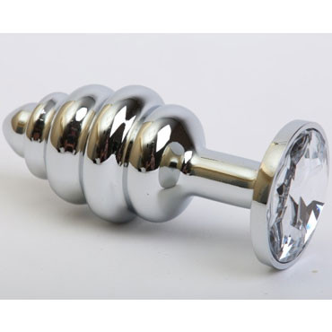 4sexdream Пробка металл фигурная со стразом M, серебристый/прозрачный