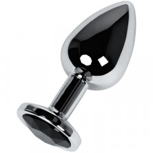 Toyfa Metal Анальная втулка с кристаллом, серебристый/черный