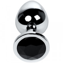 Toyfa Metal Анальная втулка с кристаллом, серебристый/черный