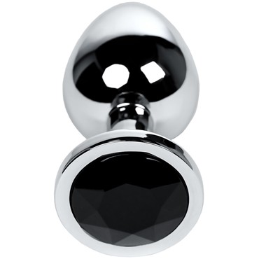 Toyfa Metal Анальная втулка с кристаллом, серебристый/черный