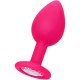 Toyfa POPO Silicone Plug with Crystal S, розовый/прозрачный