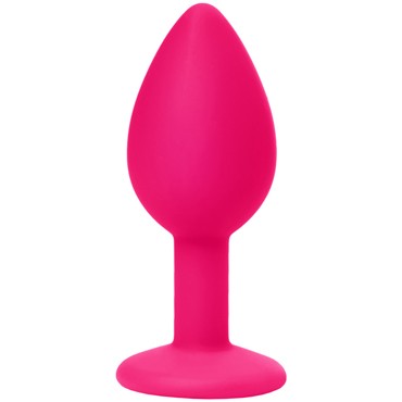 Toyfa POPO Silicone Plug with Crystal S, розовый/прозрачный