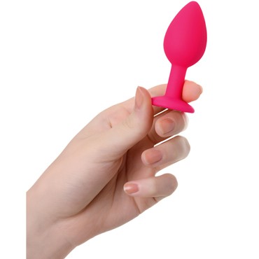 Toyfa POPO Silicone Plug with Crystal S, розовый/прозрачный