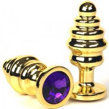 Vandersex Рельефная анальная пробка из металла S, золотой/фиолетовый