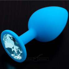 Пикантные штучки Большая силиконовая пробка, голубая