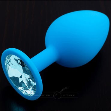 Пикантные штучки Большая силиконовая пробка, голубая