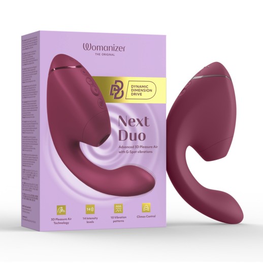 Бесконтактный клиторальный стимулятор Womanizer Next Duo, розовый