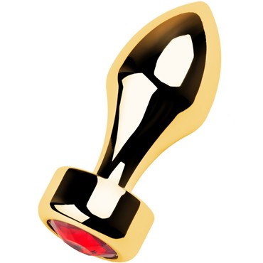 Toyfa Metal Анальная втулка с кристаллом, золотой/красный