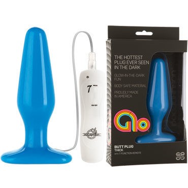 Doc Johnson GLO Vibrating Thick, синяя