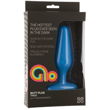 Doc Johnson GLO Vibrating Thick, синяя
