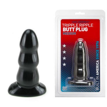 Doc Johnson Triple Ripple Butt Plugs, черная