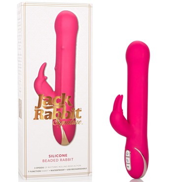 California Exotic Jack Rabbit Signature Silicone Beaded Rabbit, розовый
