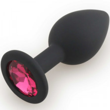 Play Secrets Silicone Butt Plug Small, черный/ярко-розовый