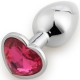 Play Secrets Anal Plug Heart Shape Small, серебристый/ярко-розовый