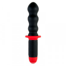 ToyFa Black&Red Рельефный анальный вибратор 15 см, черный