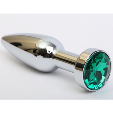 4sexdream Анальная ювелирка вытянутая, серебристый/зеленый