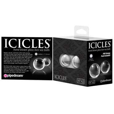 Pipedream Icicles No.42 Glass Ben-Wa Balls Medium, прозрачные