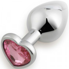 Play Secrets Anal Plug Heart Shape Medium, серебристый/