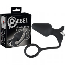 Orion Rebel Vibrating Plug & Cock Ring, черная