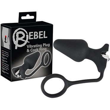 Orion Rebel Vibrating Plug & Cock Ring, черная